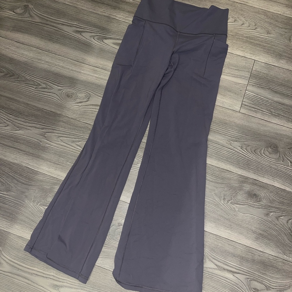 Athleta Purple Gray Boot Cut Flare Pants High-Rise